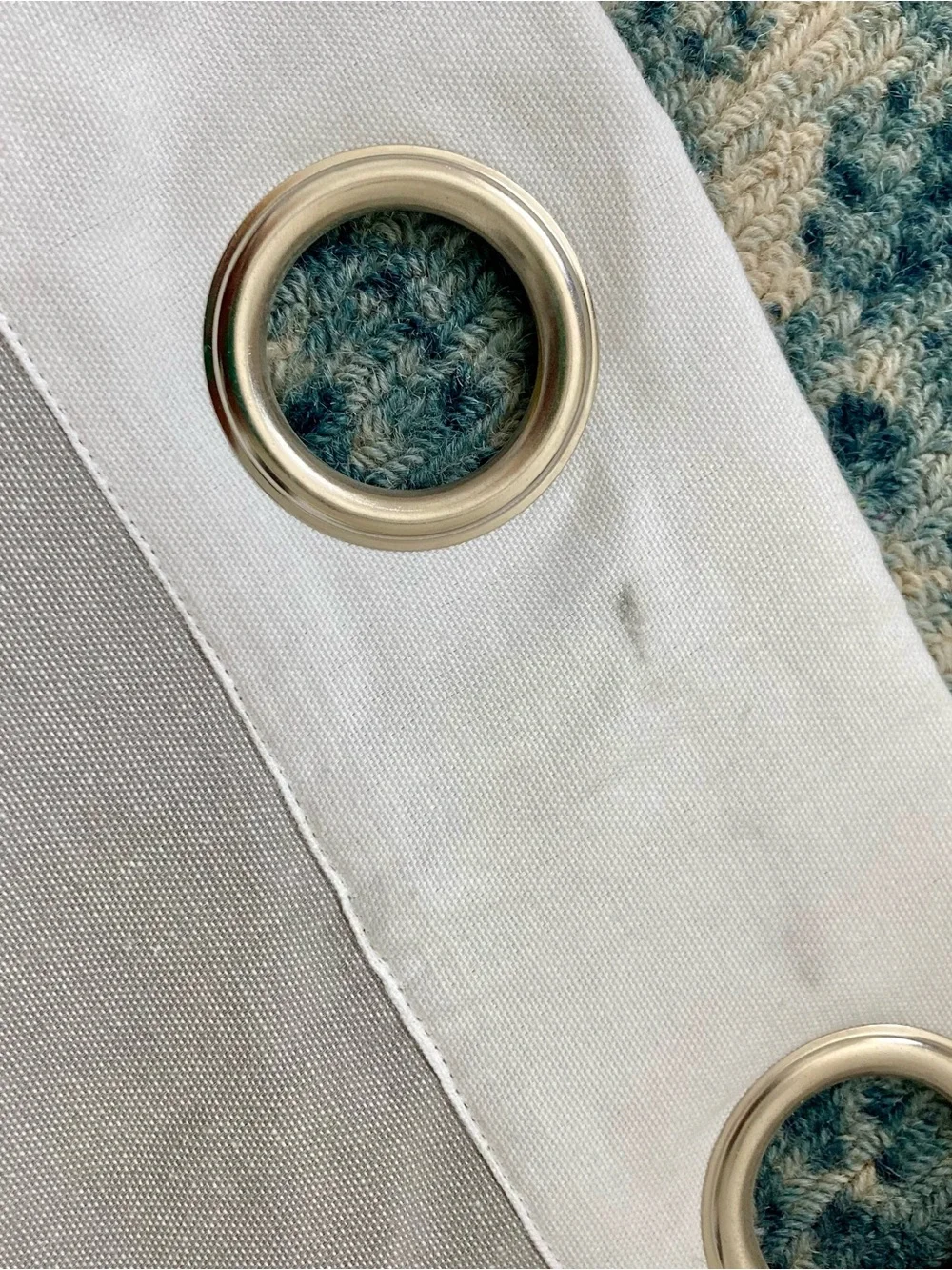 Pottery Barn Kids Wide Striped Curtain Panels in Beige and White